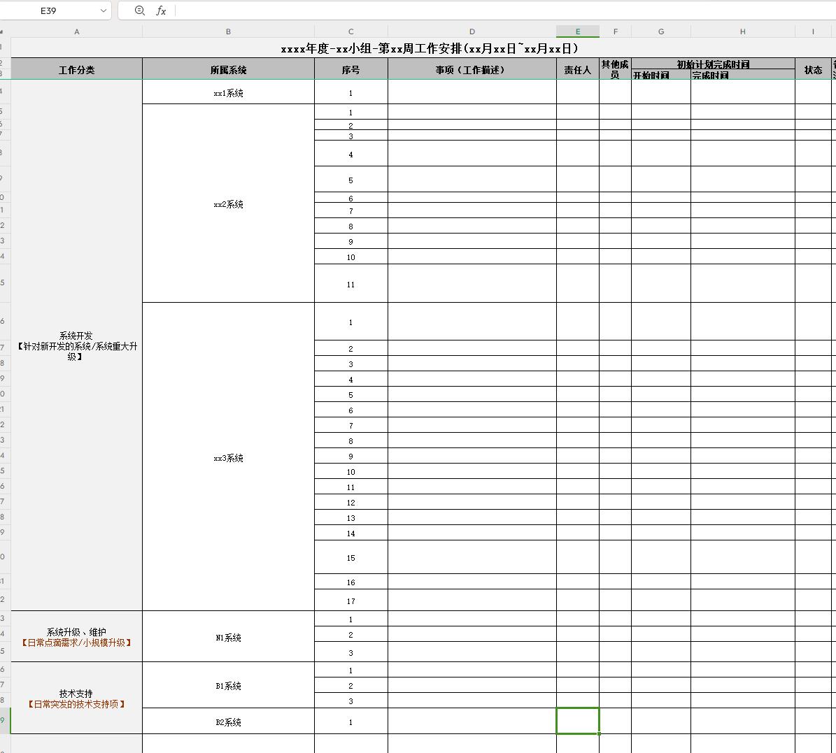 軟件開發(fā) 項目組周報模板 下載   圖1