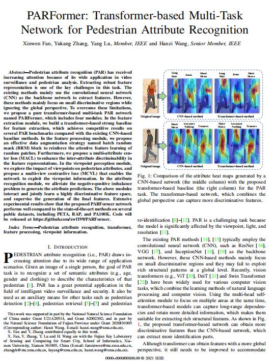 PARFormer：基于Transformer的行人屬性識別多任務網絡 PDF 下載  圖1