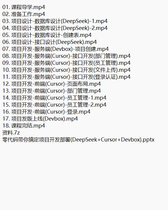 DeepSeek+Cursor+Devbox 零代碼開發(fā)項目課程 視頻教程 下載 圖1