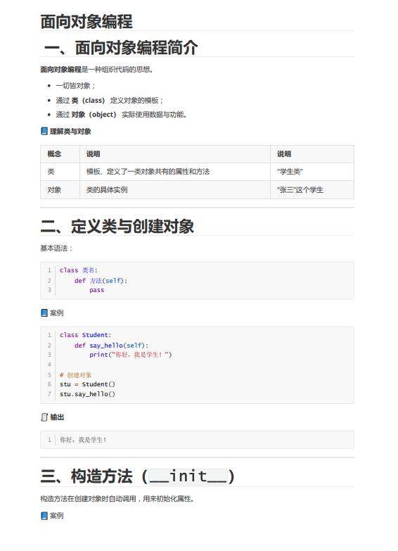 【Python編程】面向對象核心概念解析：類與對象、繼承封裝多態(tài)及學生管理系統(tǒng)設計實現(xiàn) PDF 下載 圖1